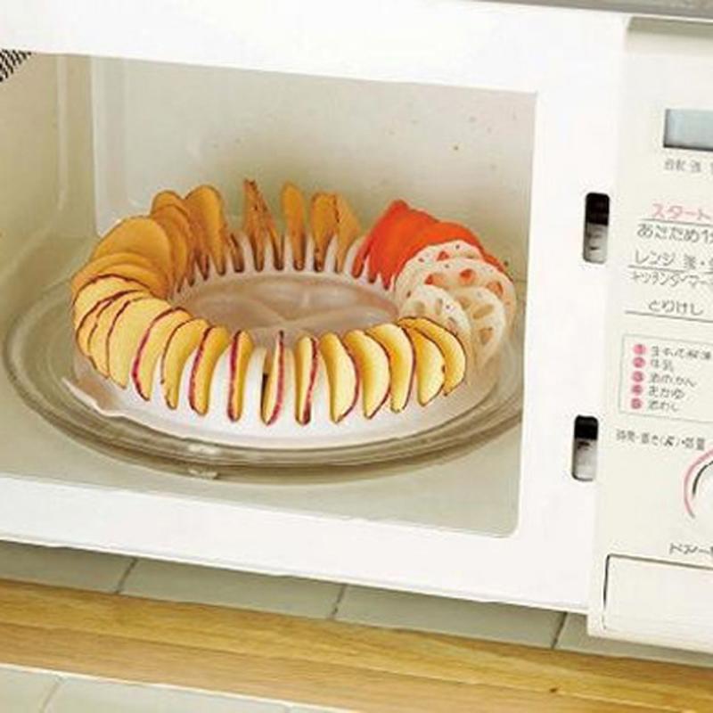 1pc DIY Microwave Oven Baked Potato Chips Maker Baking Appliance Potato Chip Baking Tools Cook Low Calories Kitchen Gadget Tools