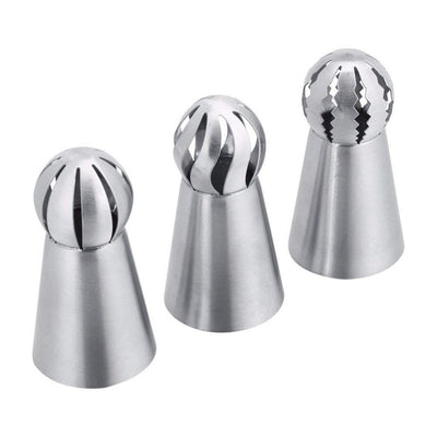 Cake Decorating Tools 1/3pcs Russian Spherical Ball Stainless Steel Icing Piping Nozzle Pastry Tips Fondant Cupcake Baking SEAAN