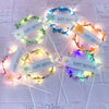 1Pcs Flower Wreath Cake Topper LED Glowing Happy Birthday Party Baby Shower Decoration DIY Baking Cake Top Flags Insert Supplies