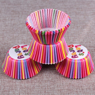 100PCS/Set Muffin Cupcake Paper Cups Cake Forms Cupcake Liner Baking Muffin Box Cup Case Party Tray Cake Mold Decorating Tools