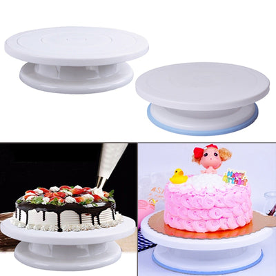 DIY Rotating Cake Baking Tool Cake Stand Cake Plastic Cake Rotary Table Turntable  Decorating Baking Tool 7*28Cm 10 Inch