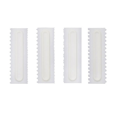 4Pcs/Set Cake Decorating Comb Cake Scraper Smoother Cream Decorating Pastry Icing Comb Fondant Spatulas Baking Pastry Tools