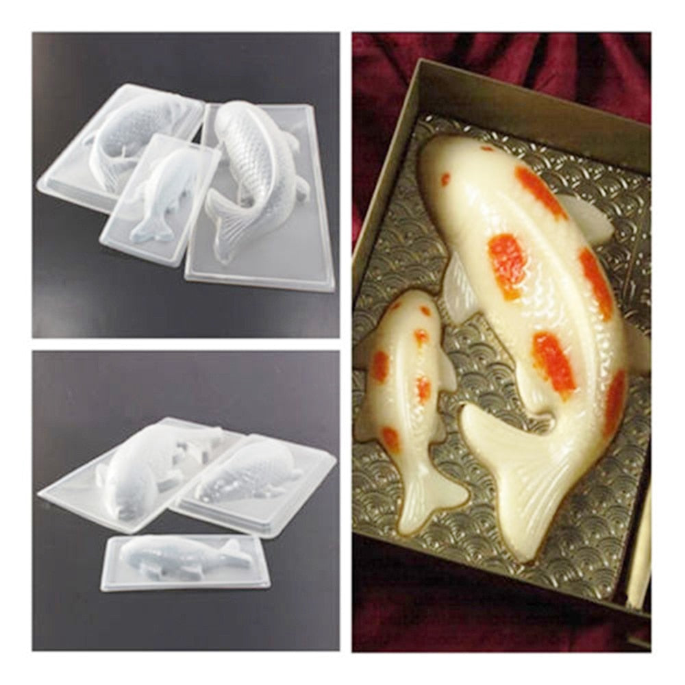 New 3D Koi Fish Shape Plastic Cake Chocolate Jelly Sugarcraft Mould Mold DIY